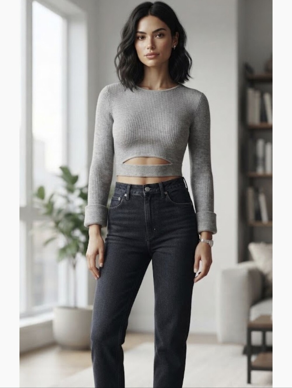Wilfred Cropped Sweater With Cut Out Detail